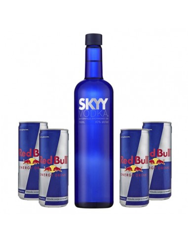 Vodka skyy + 4 Red Bull