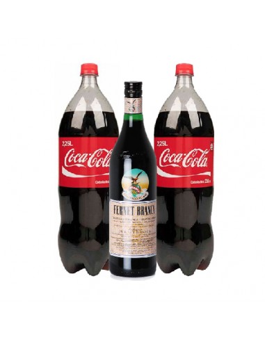 Fernet Branca 1lt. + 2 Coca Cola 2,25lt.